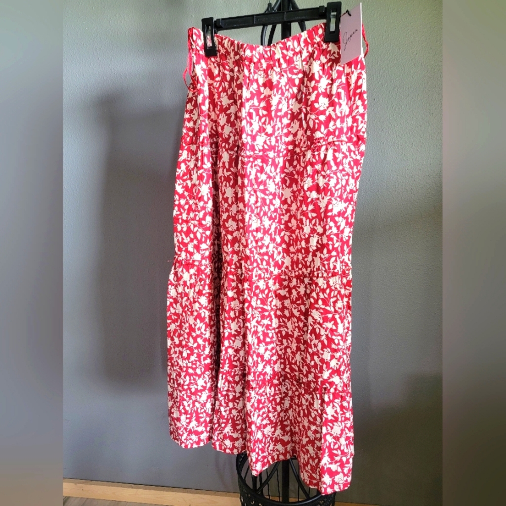Red Floral Skirt